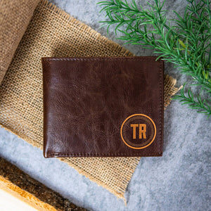 Personalized Bifold Wallet: Circle Men's Leather Wallet Swanky Badger