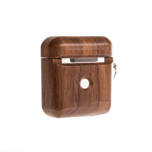 Branded Walnut AirPods Case Swanky Badger