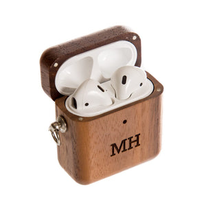 Branded Walnut AirPods Case Swanky Badger