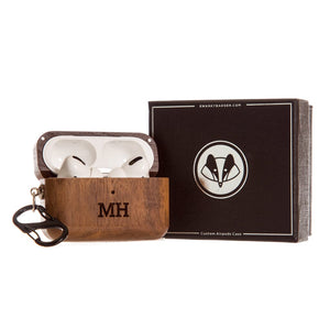 Walnut AirPods Case- Diamond Swanky Badger