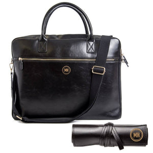 Buy Tech Commuter Bundle Online, Shop Leather Laptop Bag + Tech Roll Up Online