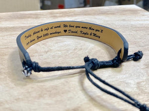 Shop Personalized Father's Day Leather Bracelet Online,Buy Personalized Leather Bracelet Online,Buy Personalized Father's Day Leather BraceletPersonalized Father`s Day Gifts, Personalized Gifts for Dad, Personalized Gifts For Him, Personalized Groomsmen Gifts,