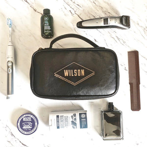 Buy Personalized Men's Leather Toiletry Bag, Buy Father's Day Gifts Online, Gift Ideas for Fathers Day