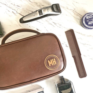 Buy Personalized Men's Leather Toiletry Bag, Buy Father's Day Gifts Online, Gift Ideas for Fathers Day,Personalized Father`s Day Gifts, Personalized Gifts for Dad, Personalized Gifts For Him, Personalized Groomsmen Gifts,