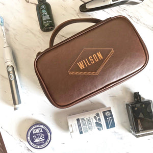 Buy Personalized Men's Leather Toiletry Bag, Buy Father's Day Gifts Online, Gift Ideas for Fathers Day