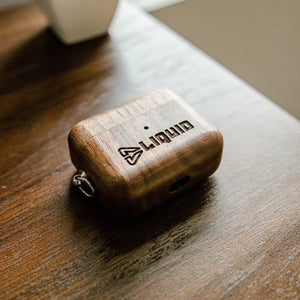 Branded Walnut AirPods Case Swanky Badger