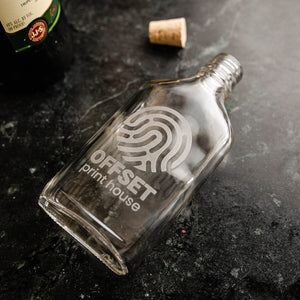 Branded Glass Flask Swanky Badger
