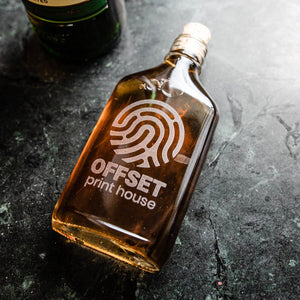 Branded Glass Flask Swanky Badger