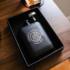 Branded Hip Flask Swanky Badger Front Engraving Only