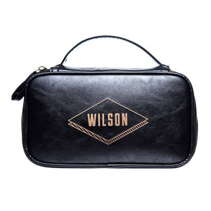 Personalized Dopp Kit: Diamond Men's Leather Wallet Swanky Badger Black