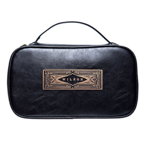 Personalized Dopp Kit: Vintage Men's Leather Wallet Swanky Badger Black