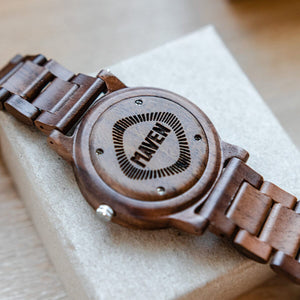 Branded Sandalwood Links Watch Personalized Wooden Watch Swanky Badger