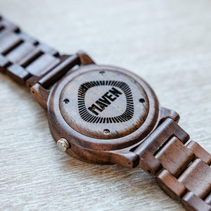 Branded Sandalwood Links Watch Personalized Wooden Watch Swanky Badger