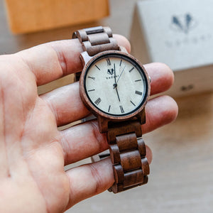 Branded Sandalwood Links Watch Personalized Wooden Watch Swanky Badger