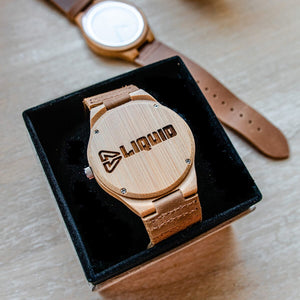 Branded Bamboo Classic Watch Personalized Wooden Watch Swanky Badger