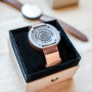 Branded Sandalwood Modern Brown Watch Personalized Wooden Watch Swanky Badger