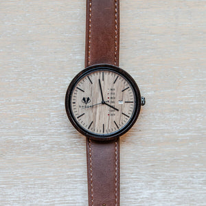 Branded Sandalwood Modern Brown Watch Personalized Wooden Watch Swanky Badger