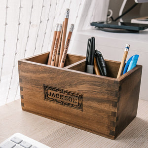 Acacia Desk Organizer: Classic Swanky Badger