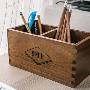 Acacia Desk Organizer: Diamond Swanky Badger