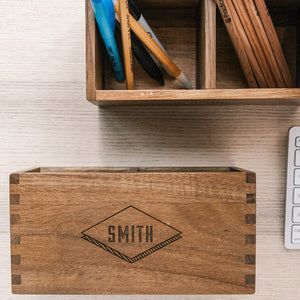 Acacia Desk Organizer: Diamond Swanky Badger