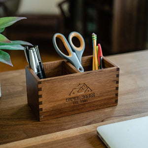 Branded Acacia Desk Organizer Swanky Badger