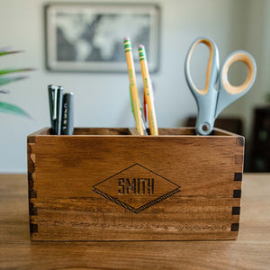 Acacia Desk Organizer: Diamond Swanky Badger