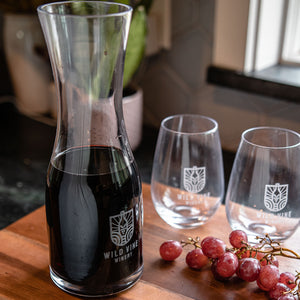 Branded Wine Decanter & 2 Santa Fe Wine Glasses