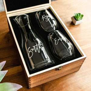 Wine Decanter - The Script Glassware Swanky Badger Front Only