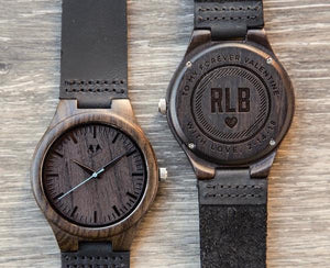 Sandalwood Classic Watch - Valentine Personalized Wooden Watch Swanky Badger Yes
