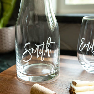 Wine Decanter - The Script Glassware Swanky Badger