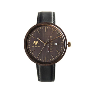 Branded Sandalwood Modern Black Watch Personalized Wooden Watch Swanky Badger