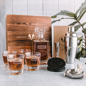 Whiskey Lover's Dream Bundle Whiskey Decanter Bundle Swanky Badger