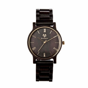 Branded Ebony Links Watch Personalized Wooden Watch Swanky Badger 