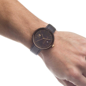 Branded Sandalwood Modern Black Watch Personalized Wooden Watch Swanky Badger