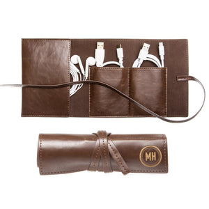 Buy Personalized Leather Laptop Bag with Tech Roll Up Online, Buy Personalized Tech Commuter Bundle Online