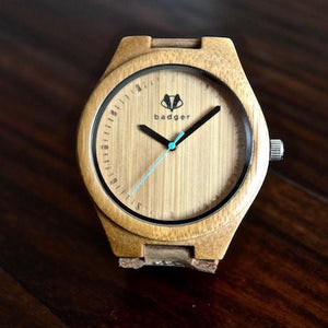 Bamboo Classic Watch - Valentine Personalized Wooden Watch Swanky Badger