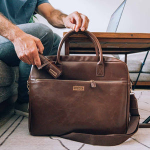 Buy Tech Commuter Bundle Online, Shop Leather Laptop Bag + Tech Roll Up Online
