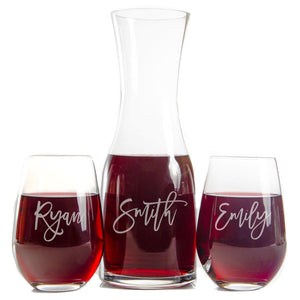 Wine Decanter - The Script Glassware Swanky Badger