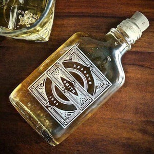 Branded Glass Flask Swanky Badger