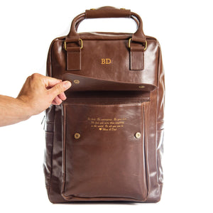 Laptop Backpack - Classic Swanky Badger Front & Message