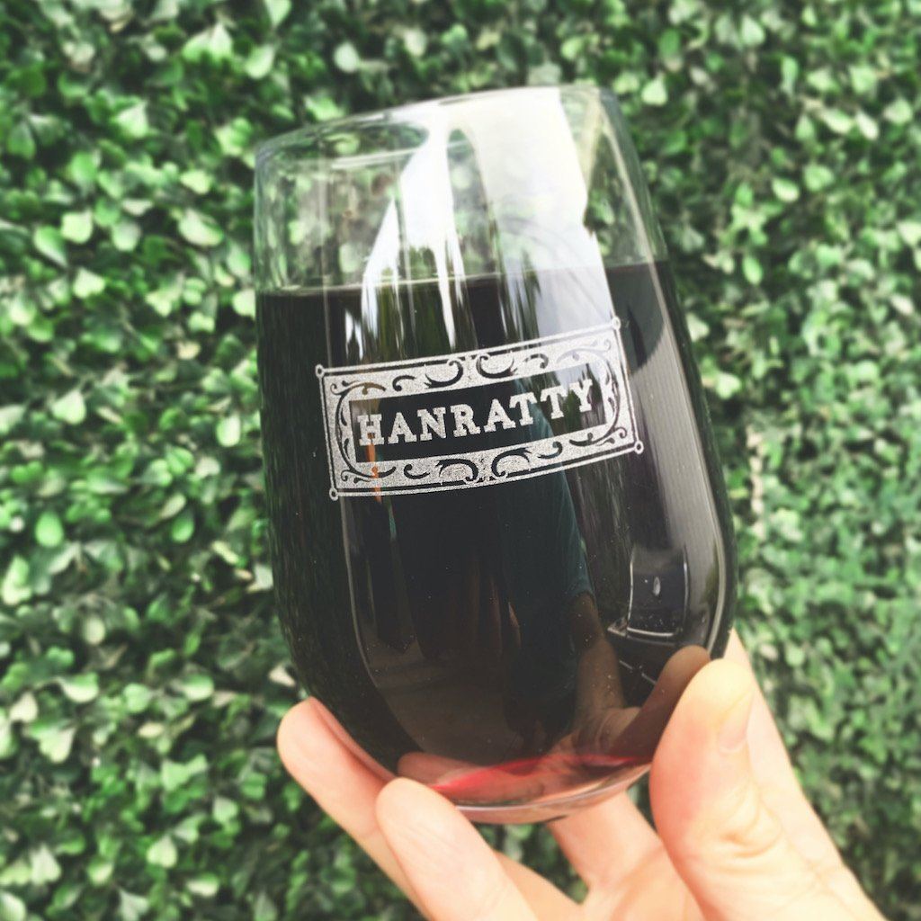 bulk wine glasses personalized Branded Santa Fe Wine Glass