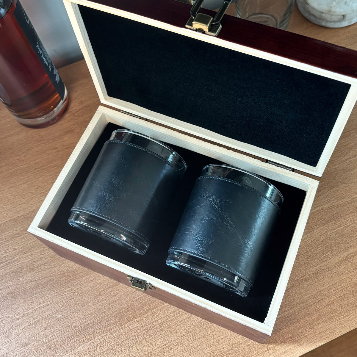 [Goody] Personalized - Leather Wrapped DOF Glasses
