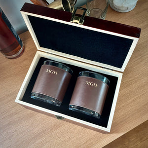 [Goody] Personalized - Leather Wrapped DOF Glasses