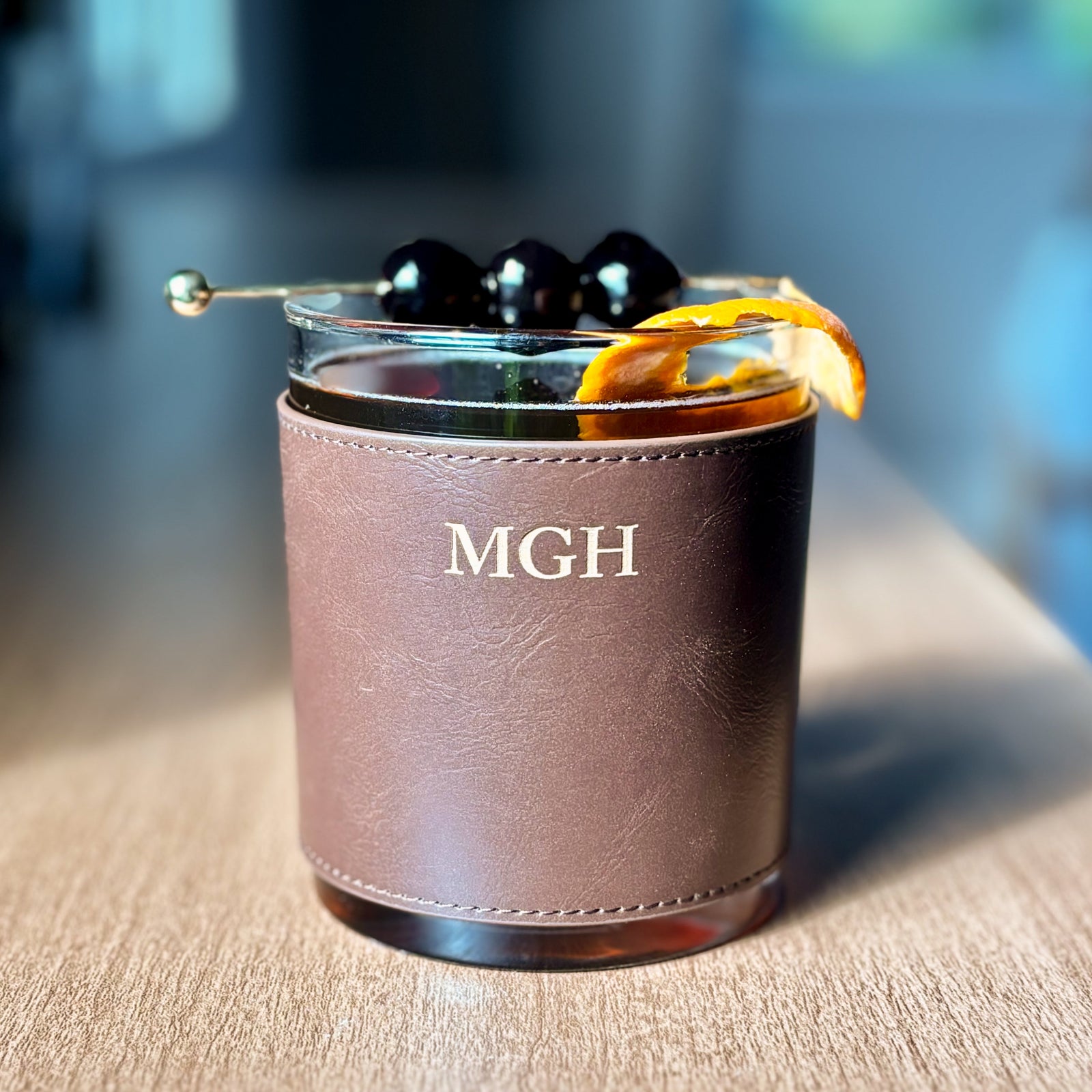 [Goody] Personalized - Leather Wrapped DOF Glasses