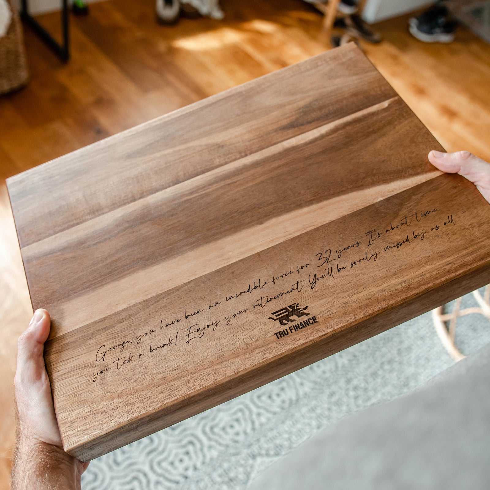 Branded Cutting Board cutting vegetables