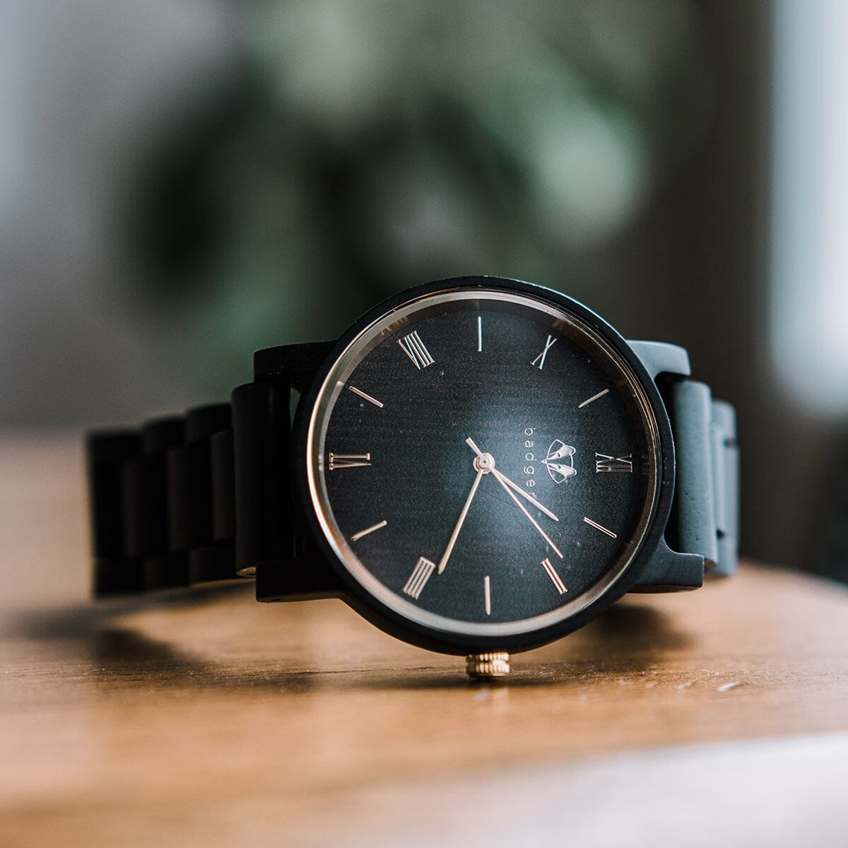 Branded Ebony Links Watch Personalized Wooden Watch Swanky Badger 