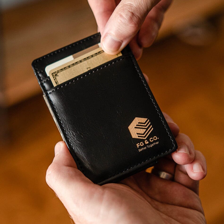 Branded Money Clip Leather Wallet - Swanky Badger