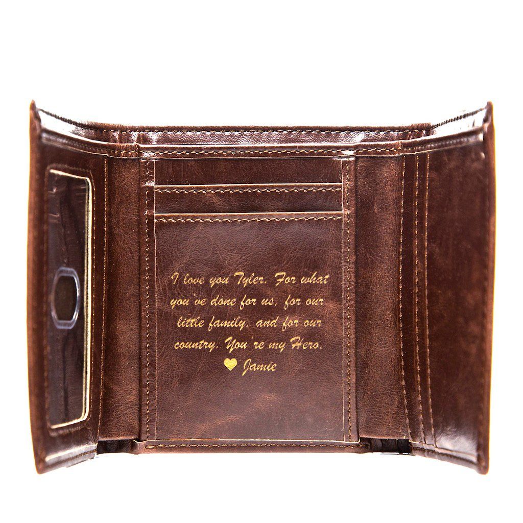 Personalized Groomsmen Leather Wallet & Switchblade Knife Set