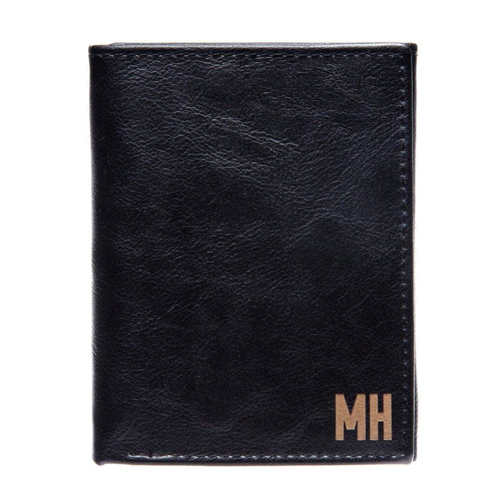Branded Trifold Wallet Men&#39;s Leather Wallet Swanky Badger Black 