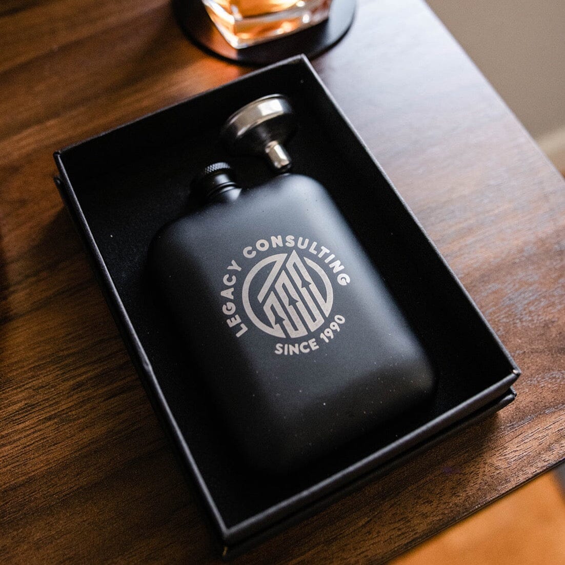 Branded Hip Flask Swanky Badger Front Engraving Only 